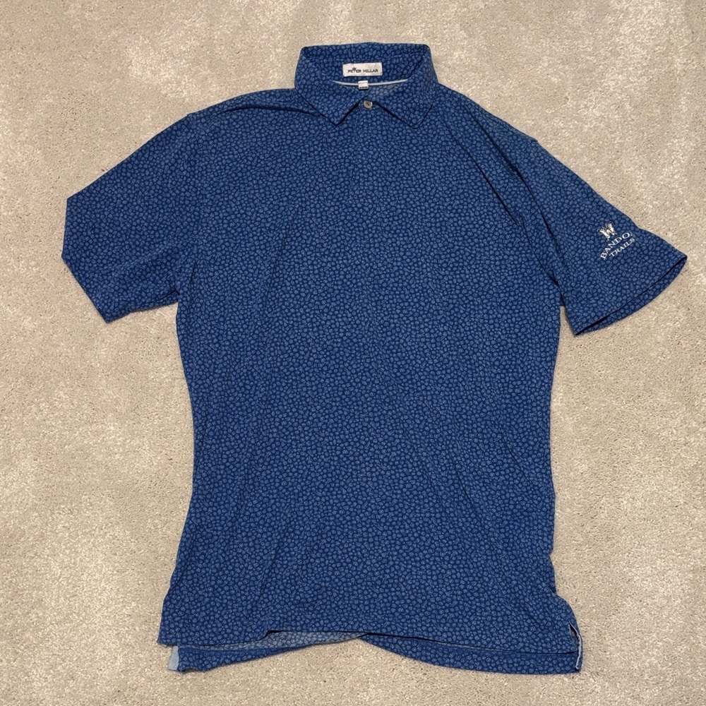Peter Millar Navy Patterned Polo Shirt